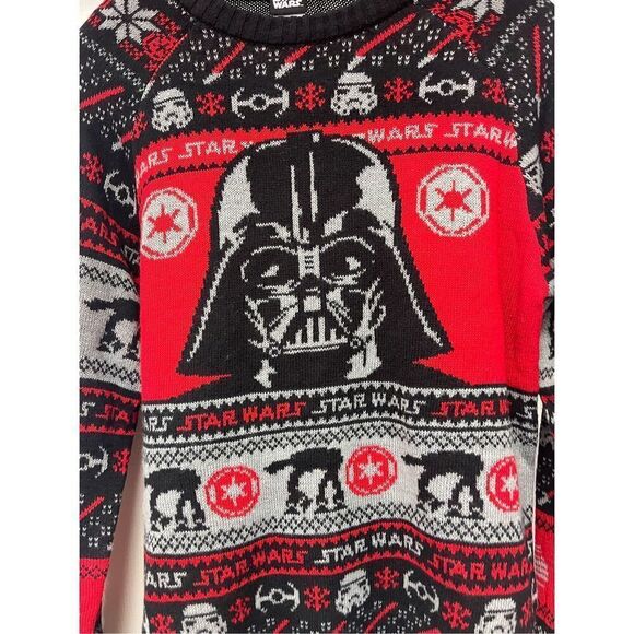 Star Wars Black & Red Darth Vader Crew Neck Sweater sz M EUC - Picture 2 of 6